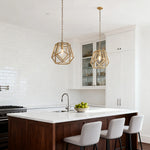 Aurelia Single Geometric Gold Pendant Light – Modern Nordic Ceiling Lamp