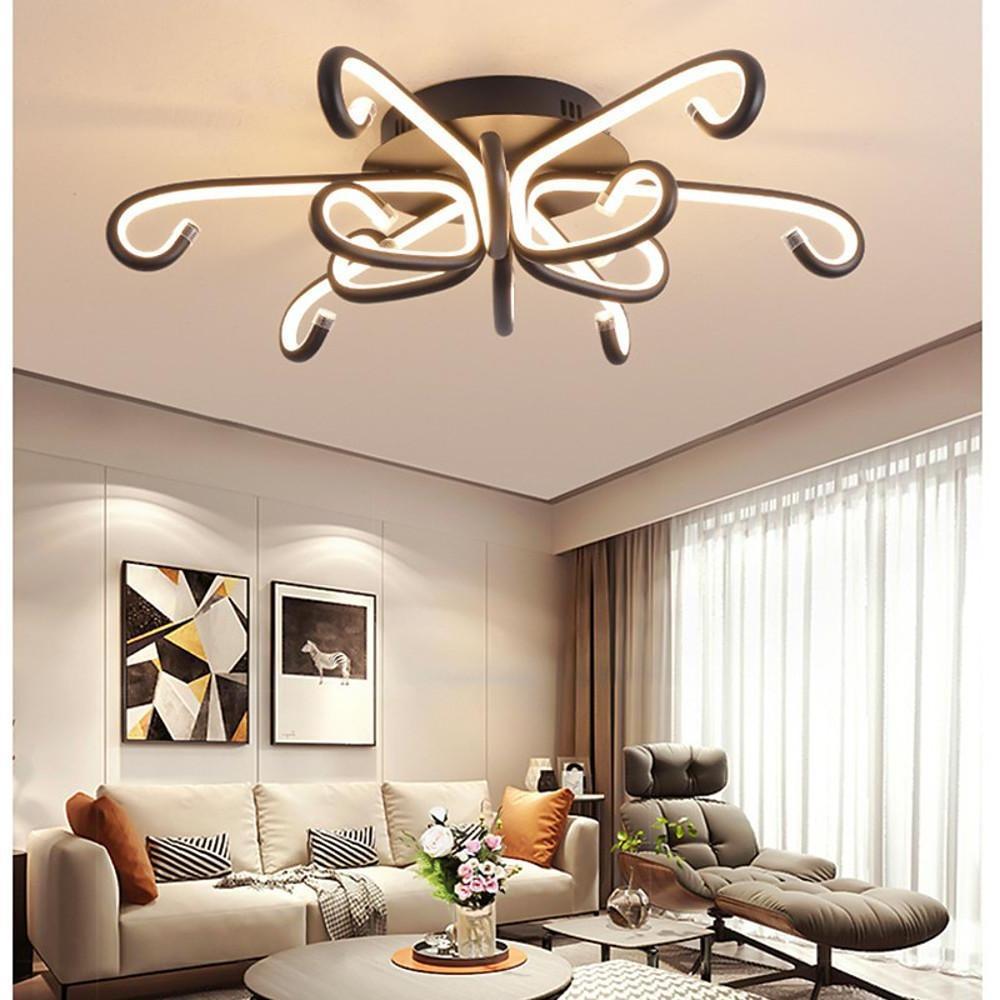Modern Artistic Octopus Inspired Flush Mount Ceiling Light With Sleek Curved Led Design