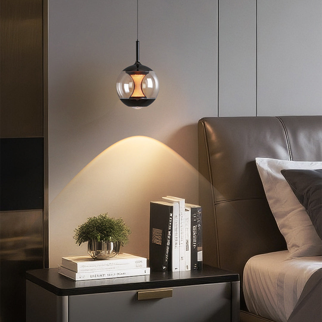 Orb Pendant Light – Italian Aluminum & Glass Ceiling Lamp, Dimmable LED