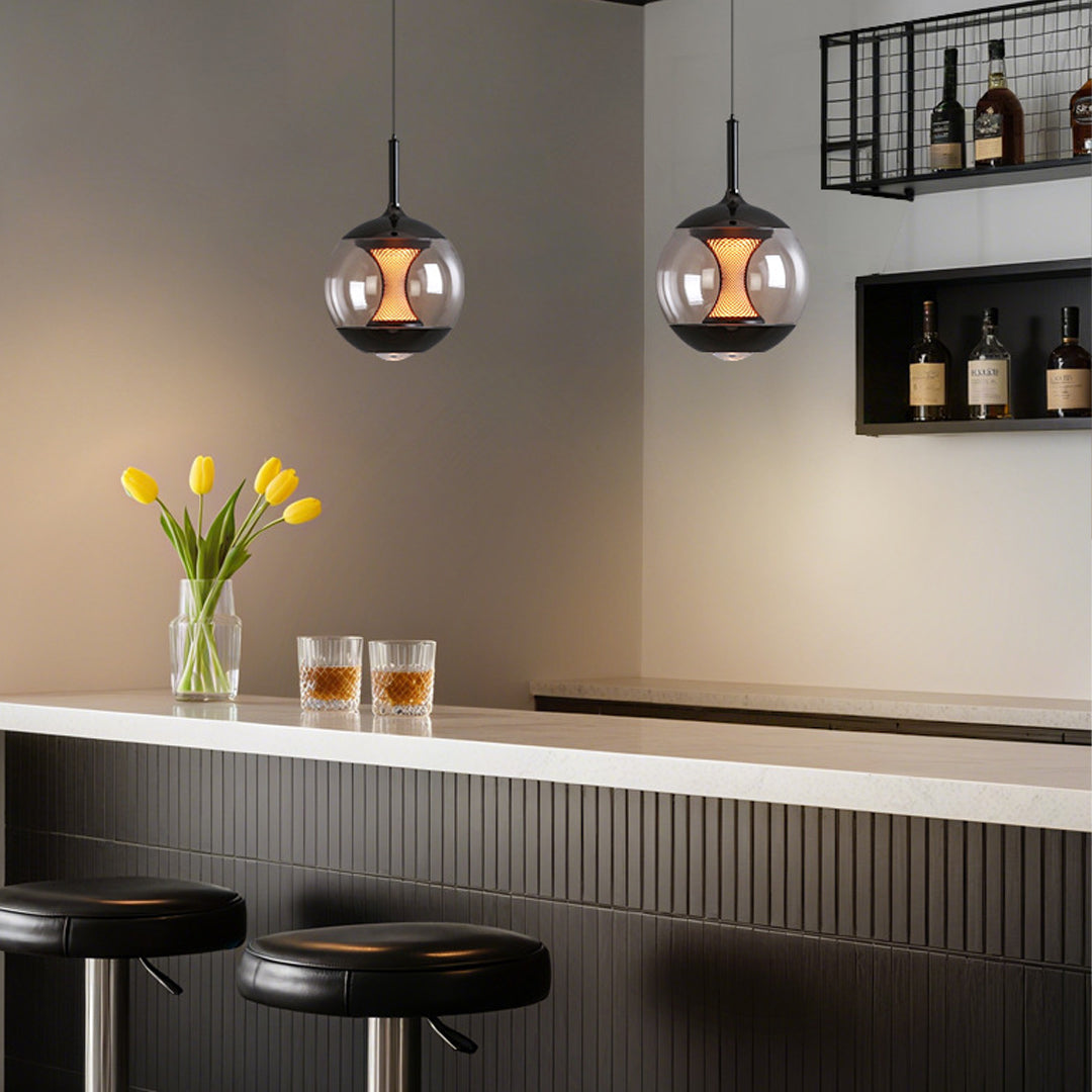 Orb Pendant Light – Italian Aluminum & Glass Ceiling Lamp, Dimmable LED