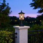 European Aluminum Outdoor Pillar Light with Clear Glass Shade