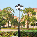 European Three-Light LED Post Lamp for Villa Gardens