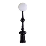 Roman Column Outdoor Floor Lamp – Vintage Black LED Landscape Lighting
