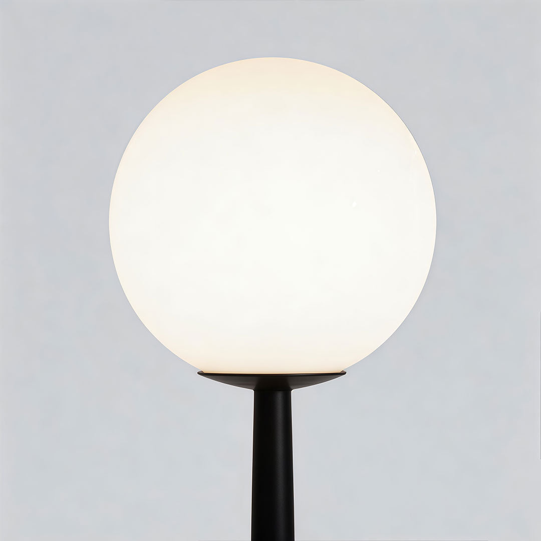 Roman Column Outdoor Floor Lamp – Vintage Black LED Landscape Lighting