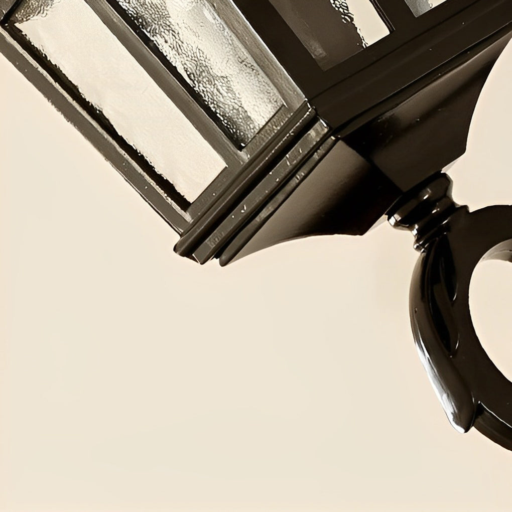 Vintage Glass Outdoor Wall Light – Black European-Style Waterproof Sconce