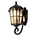 Vintage Glass Outdoor Wall Light – Black European-Style Waterproof Sconce