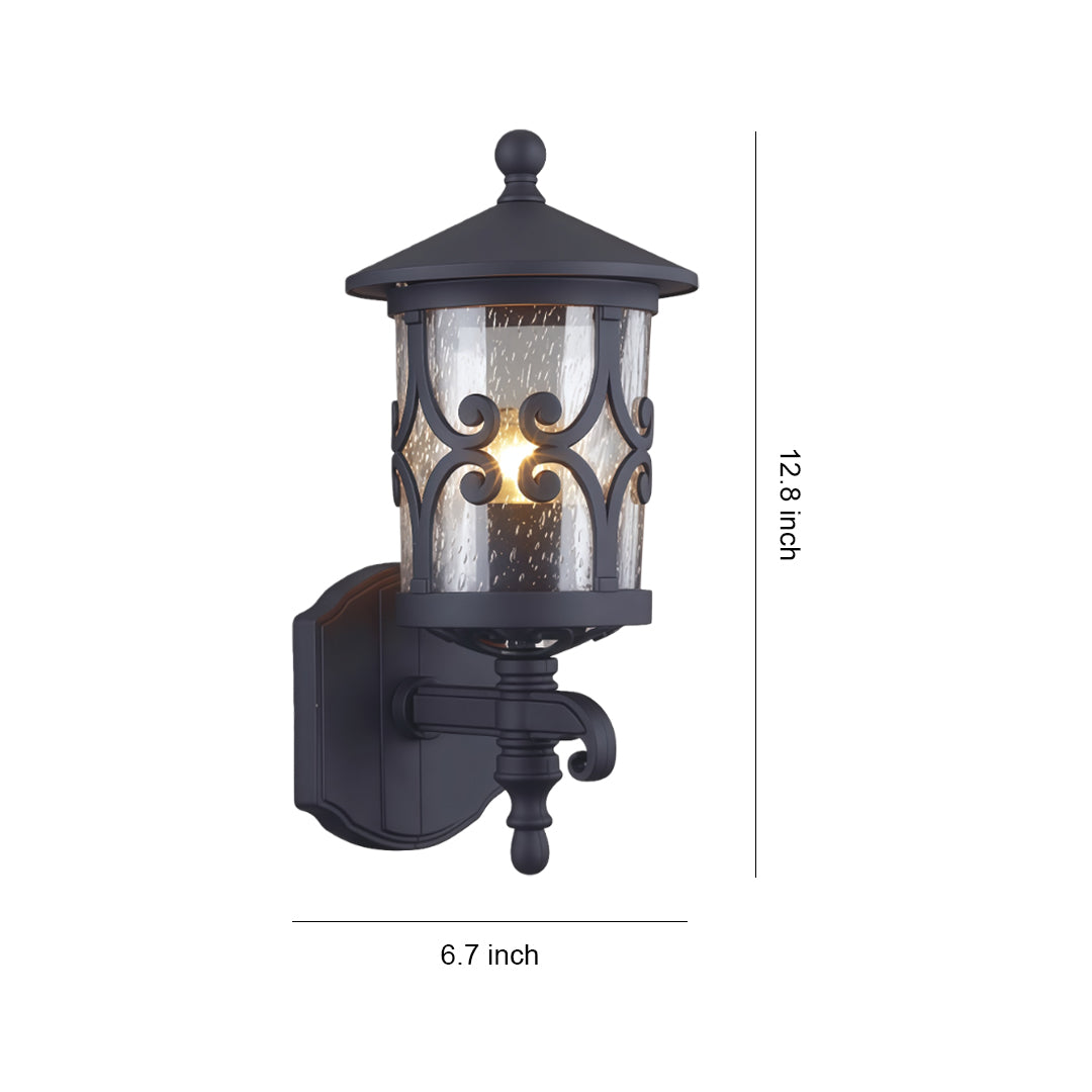 Aurelia Outdoor Wall Sconce in Matte Black with Clear Glass