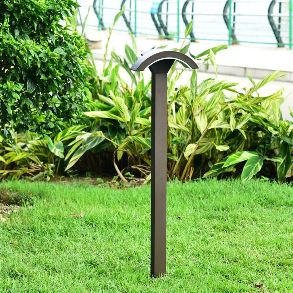 Fan-Shaped LED Lawn Pole Lamp with Motion Sensor for Modern Landscape Lighting