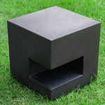Modern Square LED Outdoor Floor Light Box in Black Aluminum