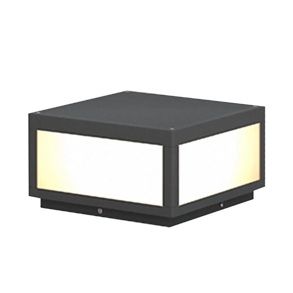 Black Square Cube Outdoor Post Led Pier Mount Light