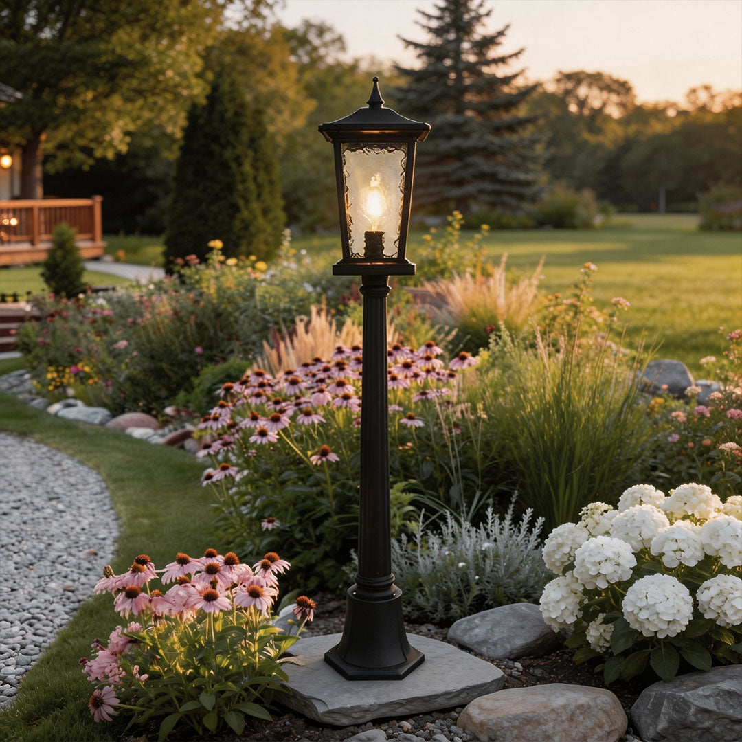 Minimalist Outdoor Pillar Lights for Driveway & Landscape – Black Aluminum Post Lights