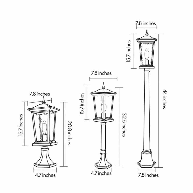 Minimalist Outdoor Pillar Lights for Driveway & Landscape – Black Aluminum Post Lights