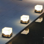 Outdoor Fence Post Light Solar Waterproof Led Mountains Peaks Landscape Decorative Lighting