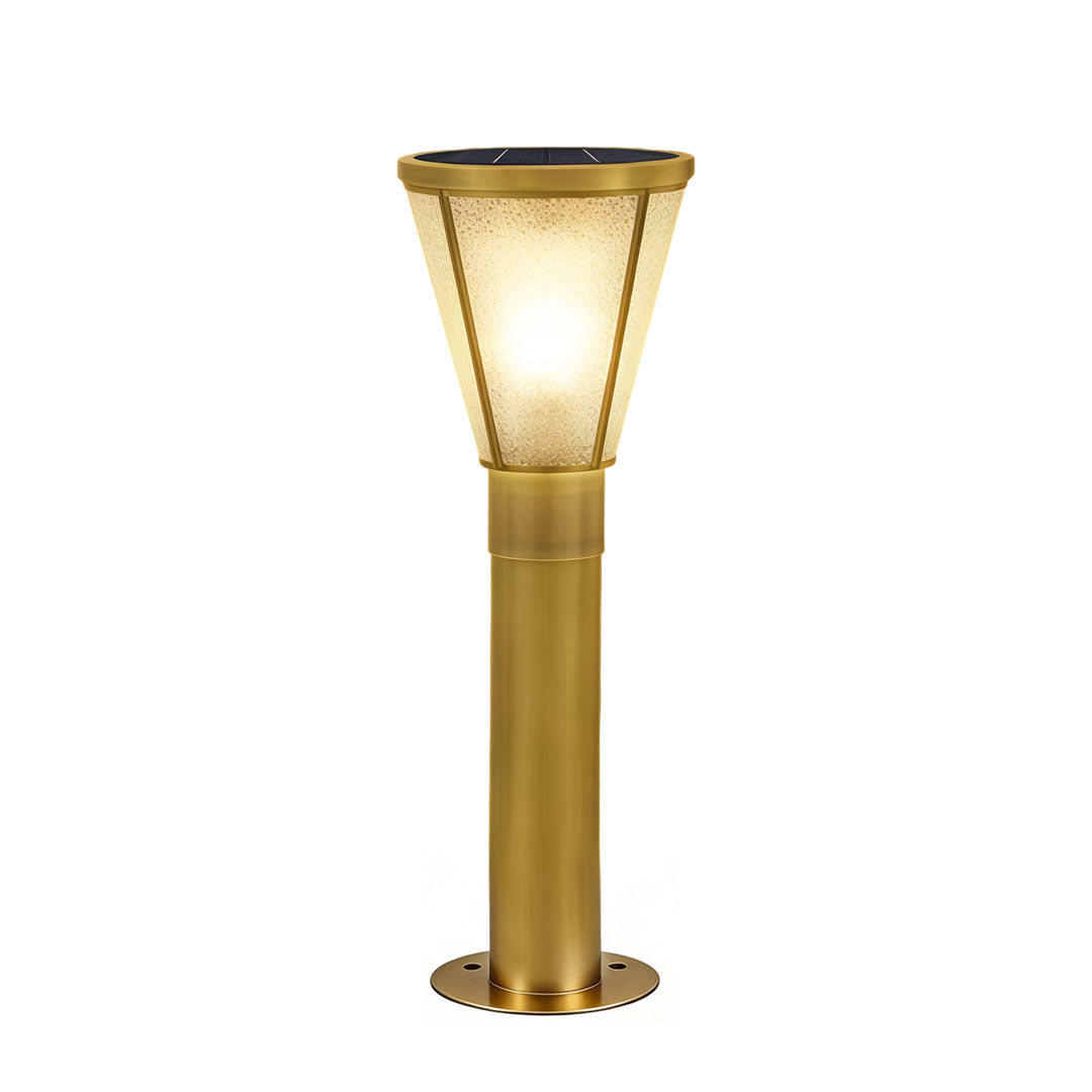 Antique Copper LED Path Light with Clear Glass Shade for Modern Gardens