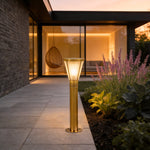 Antique Copper LED Path Light with Clear Glass Shade for Modern Gardens