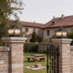 European Solar Pillar Lights for Garden, Waterproof Aluminum Fence Lamp