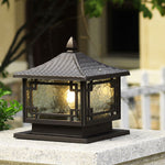European Solar Pillar Lights for Garden, Waterproof Aluminum Fence Lamp