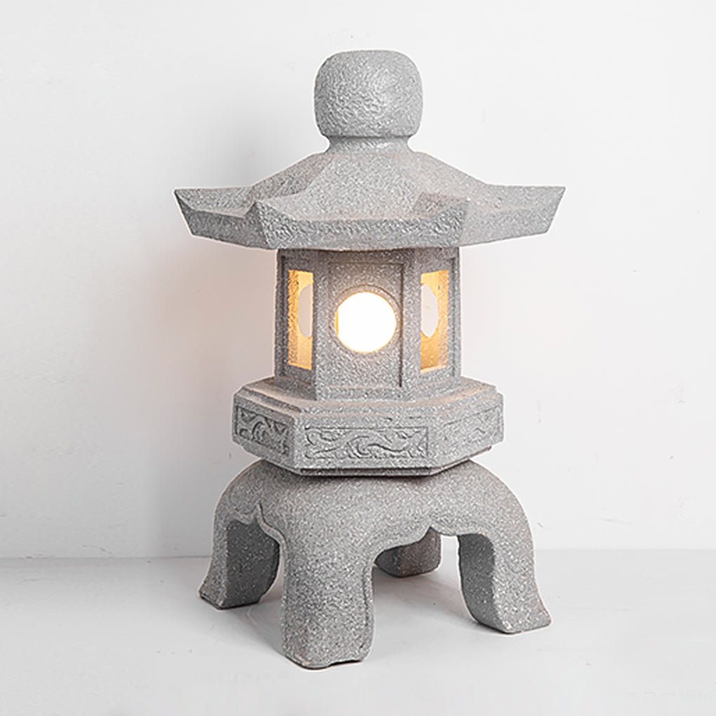 Stone Tower Outdoor Garden Light – Rustic Modern Landscape Lamp