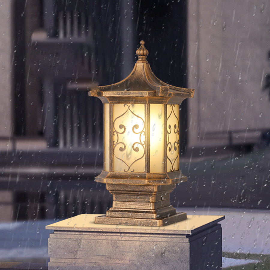 European-Style Outdoor Pillar Lanterns for Gate and Garden, Waterproof Die-Cast Aluminum