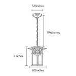 American Style Outdoor Pendant Lantern in Black Aluminum and Clear Glass