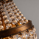 Lumière Cascade Crystal Pendant Lantern in Gold Iron for Outdoor Elegance