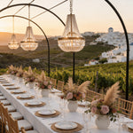 Lumière Cascade Crystal Pendant Lantern in Gold Iron for Outdoor Elegance