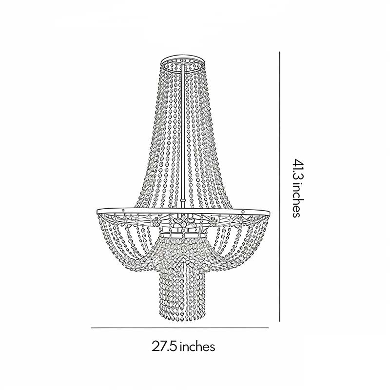 European Crystal Pendant Light with Gold Iron Frame for Outdoor Elegance