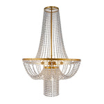 European Crystal Pendant Light with Gold Iron Frame for Outdoor Elegance