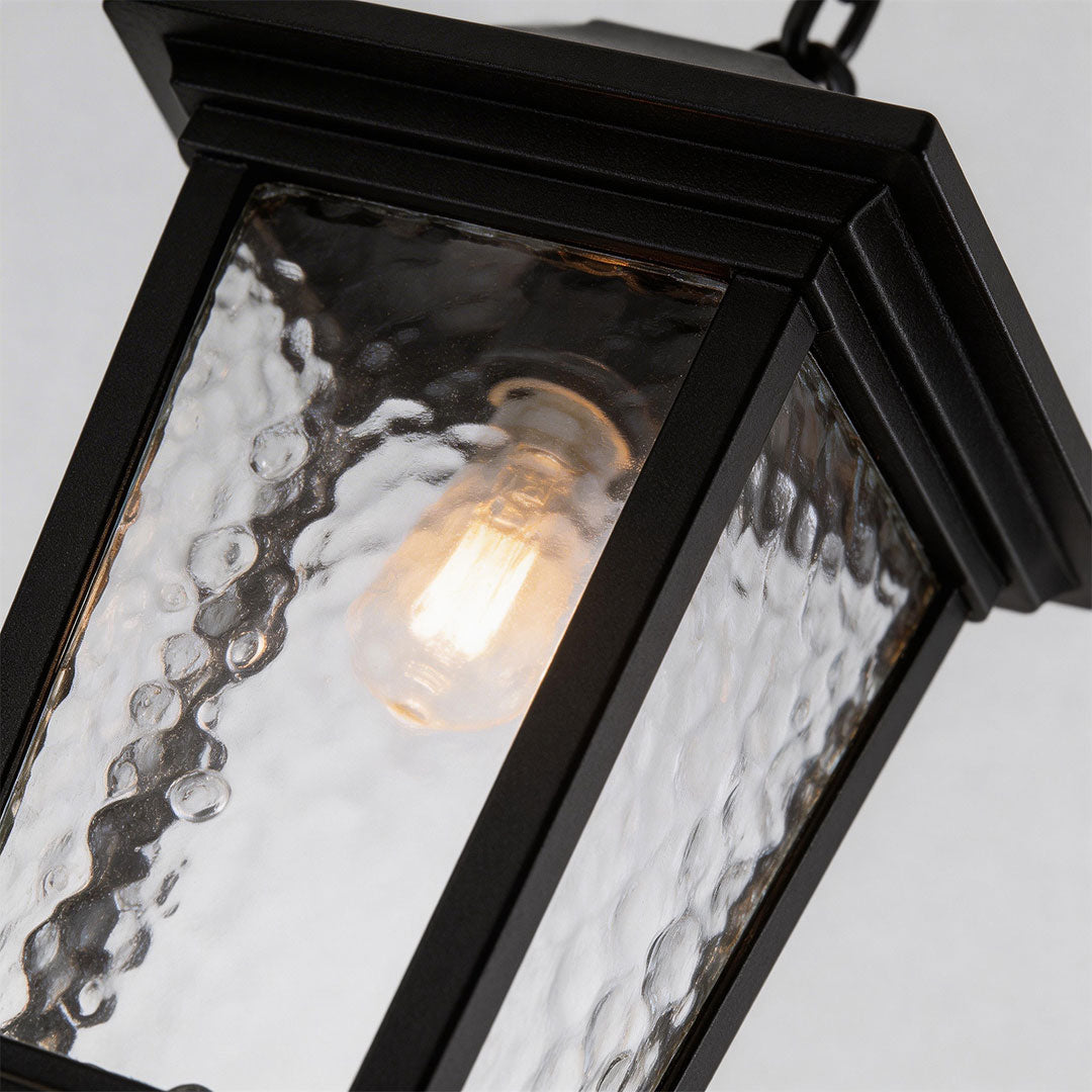 Aurelia Outdoor Pendant Light – Waterproof Black Aluminum Lantern for Covered Porches