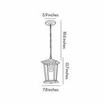 Aurelia Outdoor Pendant Light – Waterproof Black Aluminum Lantern for Covered Porches