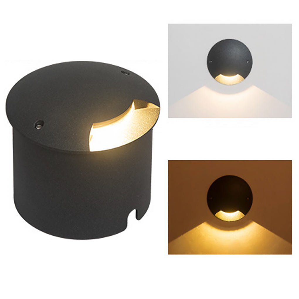 Architectural LED Step Light in Flash Black for Outdoor Stairs and Pathways