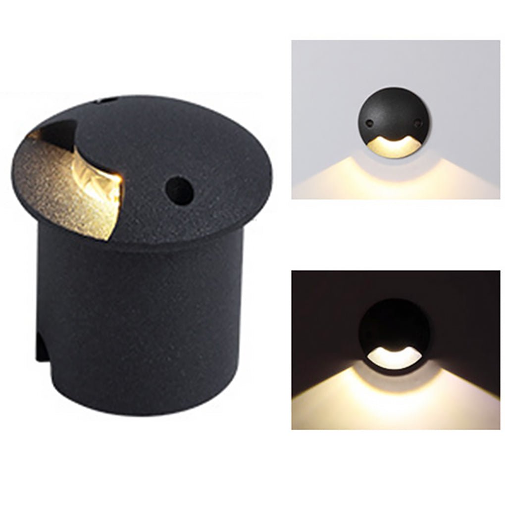 Architectural LED Step Light in Flash Black for Outdoor Stairs and Pathways