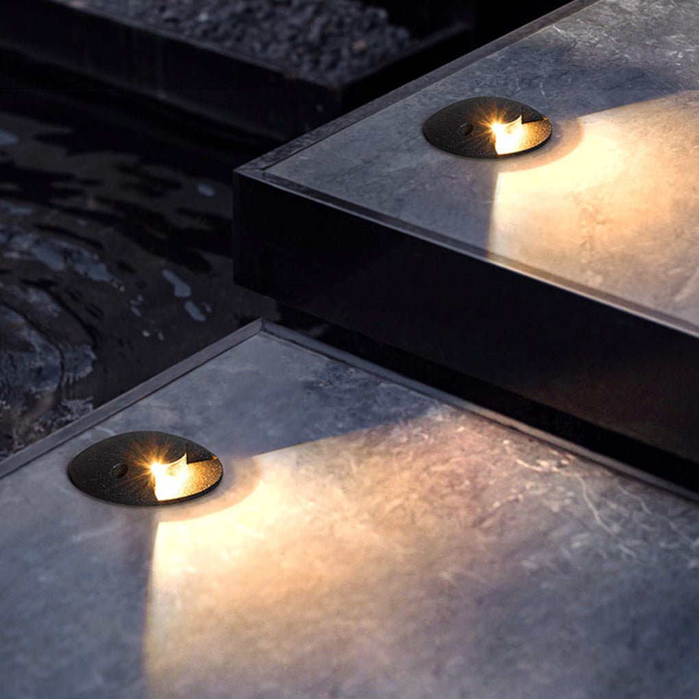 Architectural LED Step Light in Flash Black for Outdoor Stairs and Pathways