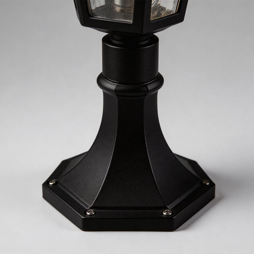 Minimalist Outdoor Path Light in Black Aluminum with Clear Glass