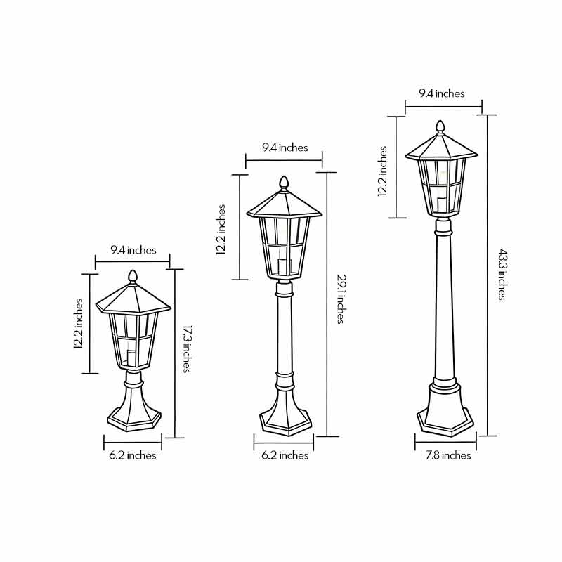 Minimalist Outdoor Path Light in Black Aluminum with Clear Glass
