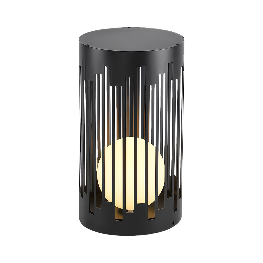 Aria Outdoor Lantern in Matte Black with White PE Shade, IP65 Waterproof