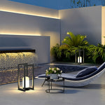 Black Outdoor Lanterns for Courtyard, IP65 Waterproof Decorative Lighting