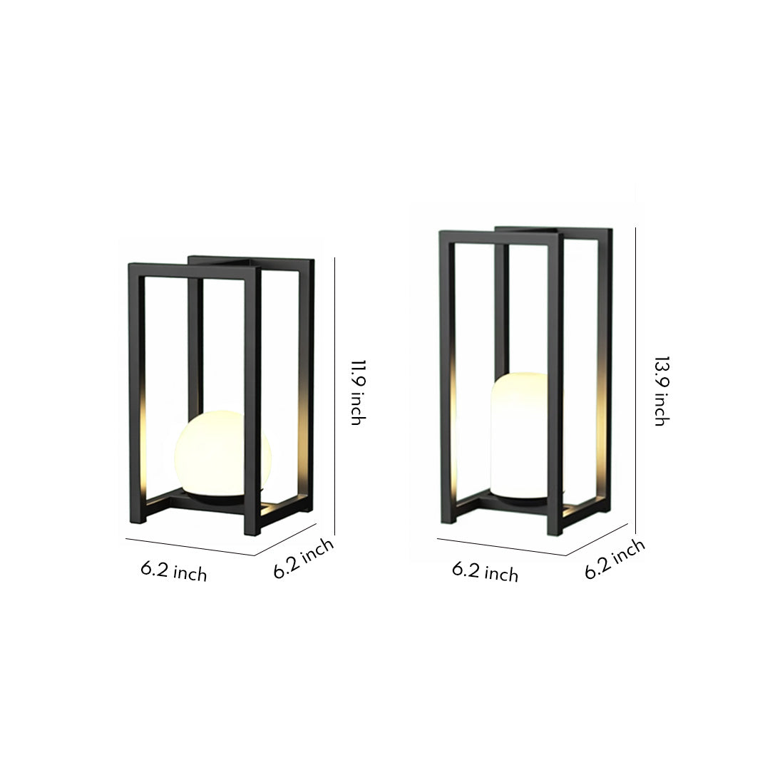 Black Outdoor Lanterns for Courtyard, IP65 Waterproof Decorative Lighting