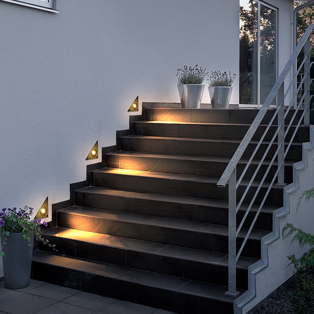 Triangle In Wall Step Lights 110 220V Led Outdoor Wall Mounted Stairs Lights For Courtyard Garden