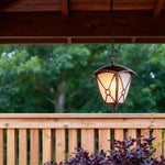 Black Aluminum LED Pendant Light with Clear Glass Shade for Outdoor Covered Patios
