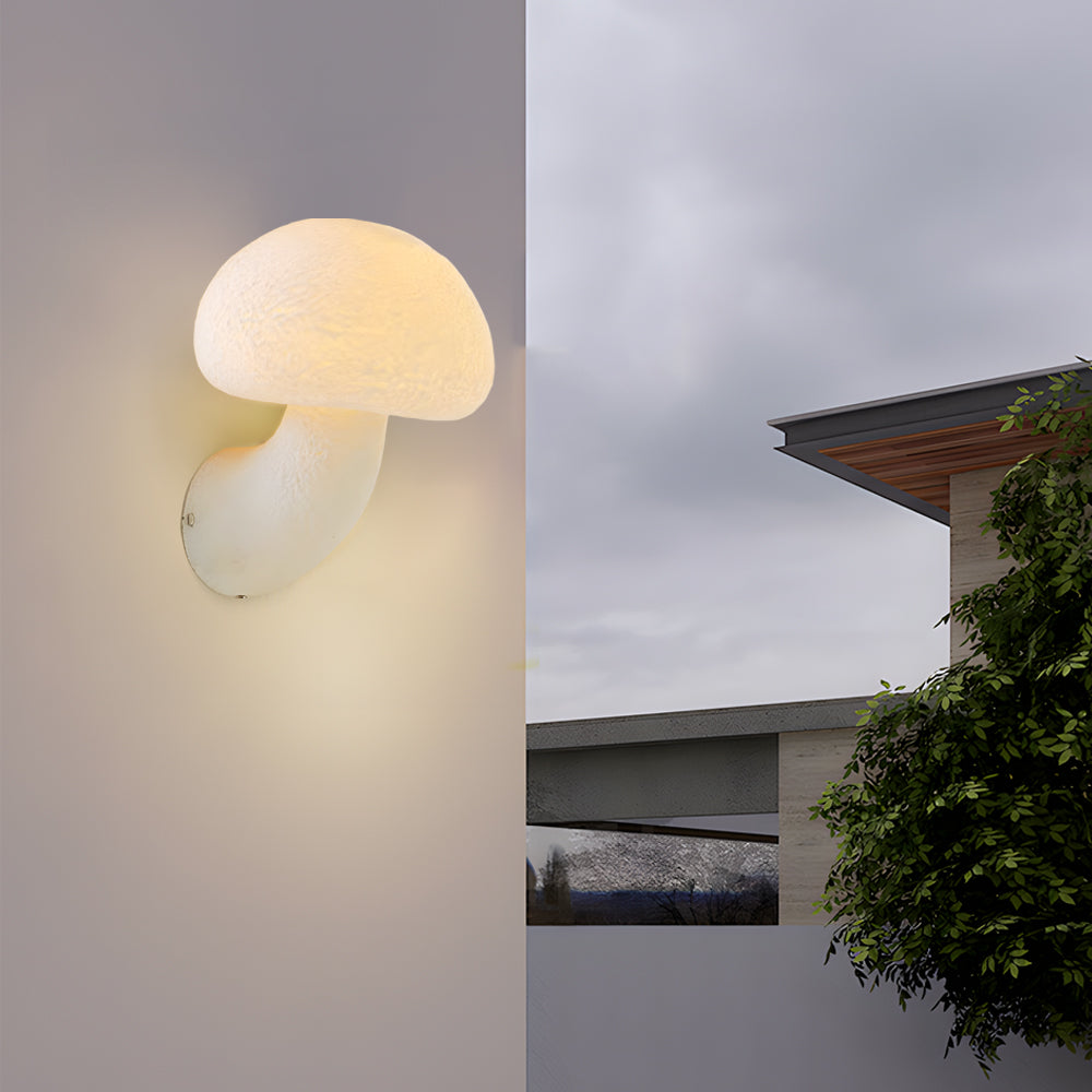 Mushroom Wall Sconce in Resin with Warm LED Glow
