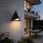 Aurora Triangular LED Outdoor Wall Sconce in Gray Stainless Steel