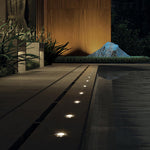 Poolside Deck Waterproof Led Chrome Recessed Well Step Lights Garden Lawn Inset Lighting