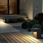Minimalist Outdoor LED Path Light in Warm Gray for Modern Courtyards