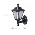 Vintage Outdoor Wall Lantern with Clear Glass Shade in Sand Black Aluminum