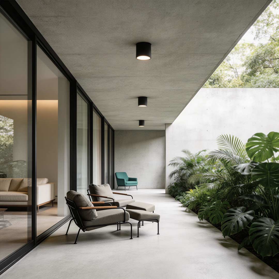 Outdoor LED Downlight in Sandblasted Aluminum, IP54 Waterproof