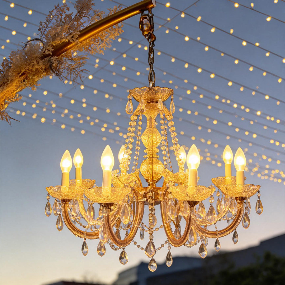 Lumière Cascade Outdoor Pendant Light in Chrome and Acrylic
