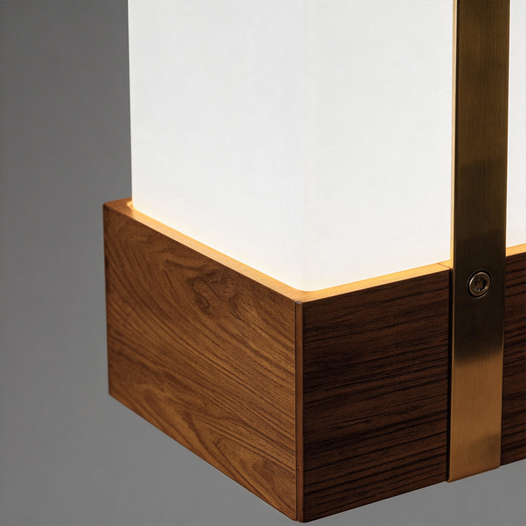 Portable Wood Grain LED Lantern for Outdoor Living Spaces