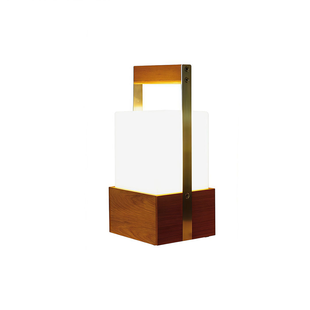 Portable Wood Grain LED Lantern for Outdoor Living Spaces