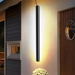 Modern Solar Linear Wall Light Waterproof Black Outdoor LED